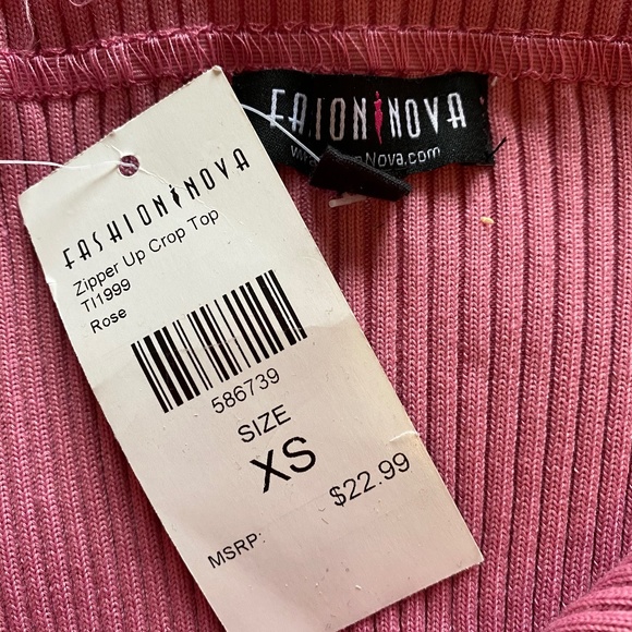 Pink Zipper Crop Top - Picture 4 of 4